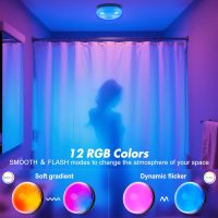 2-Pack Rechargeable Shower Lights for Inside Shower, 15 RGBW Color Changeable Waterproof Lights for Shower with Remote(Dimmable＆Timer), Wireless LED Mood Lighting for Bathroom, Closet, Bedroom, Party - Image 2