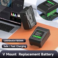 185Wh Mini V Mount Battery, 12500mAh V Lock Battery Support PD 60W Fast Charging with USB-C, D-TAP, USB-A, AC Output Port for Video Broadcast Camera Camcorder Monitor Video Light - Image 3