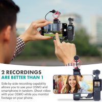 Movo OPR-50 Smartphone Video Rig Compatible with DJI OSMO Pocket 1, 2 - Includes Mount and 2X Shoe Mount for Microphone, Light, and More - Phone Stabilizer for Video Recording - Image 3