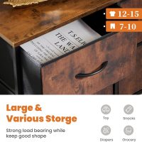 Sweetcrispy Dresser for Bedroom with 8 Storage Drawers, Large Fabric Storage Tower Organizer, Chest of Drawers with Metal Frame Wooden Top for Nursery, Closet, Living Room, Entryway, Rust Brown - Image 3