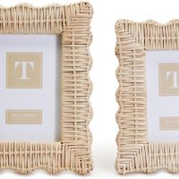 Two's Company Women's Wicker Weave Set of 2 Photo Frames - Image 2
