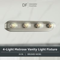 DESIGNERS FOUNTAIN 4-Lights Melrose Vanity Light Fixture, 24 Inch Wall Mount Sconce for Bathroom, Bedroom or Mirror, Brushed Nickel, 6614-BN - Image 2