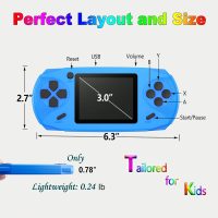 16 Bit Handheld Games for Kids Adults 3.0'' Large Screen Preloaded 100 HD Classic Retro Video Games USB Rechargeable Seniors Electronic Game Player Birthday Xmas Present (Blue) - Image 6