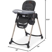Maxi-Cosi Minla 6-in-1 High Chair for Babies & Toddlers, Portable Foldable Highchair, EcoCare Fabric, 9 Heights, 5 Reclines, 4 Tray Positions, Classic Graphite - Image 14
