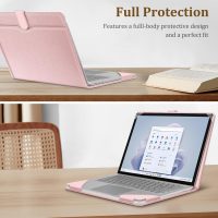 Fintie Sleeve Case for 13.8 Inch Microsoft Surface Laptop 7 (Model: 2036), 13.5 Inch Surface Laptop 6/5/4/3/2 (Model: 1951/1868/1958/1950/1867/1769) - Folio Book Cover with Large Pocket, Rose Gold - Image 3