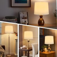 White Drum Lamp Shades Set of 2, 11.4"x13"x10" Modern Large Spider Fitter Shade, Fabric Table & Floor Lamp soft lighting lampshade for Bedroom, Living Room, Easy Assembly (Harp/Finial Not Included) - Image 5