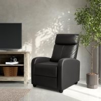 Homall Modern Recliner Chair Padded Seat Pu Leather for Living Room Single Sofa Recliner Seat Club Chair Home Theater Seating (Black) - Image 2