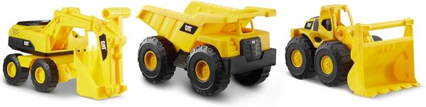 Cat Construction 7" Dump Truck, Loader & Excavator toys Combo Pack