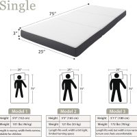 Tri Fold Memory Foam Foldable Mattress Single, 3 inch Folding Mattress for Guest Sleep. Portable Trifold Mat with Removable Washable Cover, Floor Sleeping Mat for Adult and Kid - Image 2