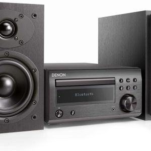 Denon D-M41 Home Theater Mini Amplifier and Bookshelf Speaker Pair - Compact HiFi Stereo System with CD, FM/AM Tuner and Wireless Bluetooth Music | Perfect for Small Rooms and Home Cinema
