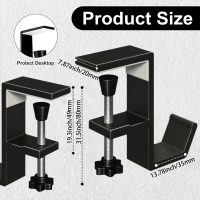 Headphone Stand Hanger Holder, Under Desk Aluminum Alloy Headset Stand with Fit for Gaming PC Accessories,Under Desk Clamp Hook Mount Suitable for Xbox/PS4 Controller, Office, Computer Desk (Black) - Image 2