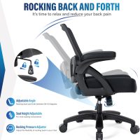Big and Tall Office Chair 400lbs-Ergonomic Mesh Desk Chair with Flip up Arms, Heavy Duty Home Office Computer Chair, Wide Seat Office Chairs, Executive Rolling Swivel Task Chairs for Large People - Image 6
