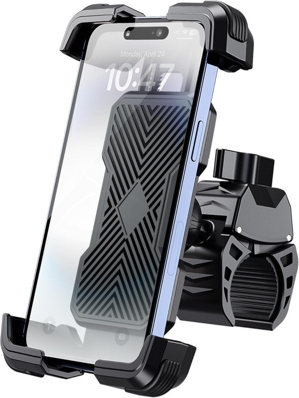 Bike Phone Holder, Universal Motorcycle Phone Holder with 360 Rotate for 4.7-6.8 Inch Smartphones, Compatible with Road Bike MTB Scooter