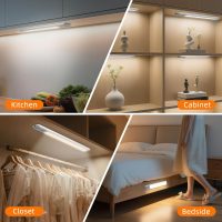 Under Cabinet Lighting Wireless, Rechargeable Motion Sensor Light Indoor, 3 Color Dimmable Closet Light Battery Operated with LED Power Display, Magnetic Under Counter Lights for Kitchen, Home (3Pack) - Image 7