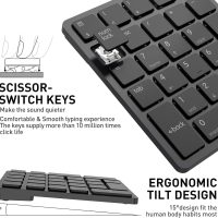 havit Bluetooth Number Pad Wireless Numeric Keypad Numpad 26 Keys Portable Mini Financial Accounting Rechargeable Numeric Pad for Windows Laptop Desktop, PC, Notebook (Black) - Image 4