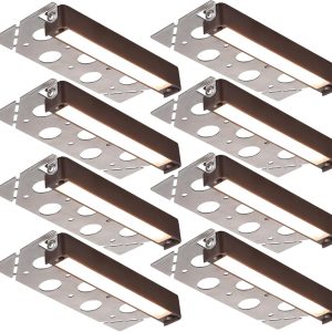 LEONLITE 8-Pack 7 Inch LED Hardscape Lighting, Update Retaining Wall Lights, LED Landscape Lighting, 12-24V AC/DC Paver Light Low Voltage, 3W/4W/5W Dimmable Outdoor Step Lights, 2700K Soft White, ETL