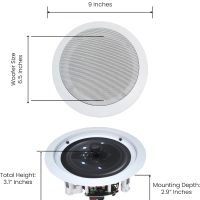 Home Theater System Kit 2000 Watts Bluetooth Amplifier with 6 Qty 6.5" 200 Watts in-Wall in-Ceiling Speakers & 16 Gauge 250 ft. Speaker Wire by Technical Pro - Image 5