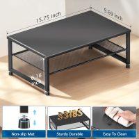 Desk Organizers and Accessories, Computer Monitor Stand Riser, Printer & Laptop Stand, Office Desk Accessories & Desktop Workspace Organizers for Office Supplies (Black) - Image 8