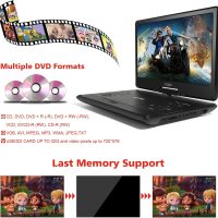 16.9" Portable DVD Player with 14.1" Large HD Screen,High Volume Speaker,4-6 Hours Built-in Rechargeable Battery,Support USB/SD Card/Sync TV and Multiple Disc Formats,Region Free,Remote Control,Black - Image 3