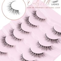 Onlyall Natural Lashes Wispy Lashes Natural Look False Eyelashes Natural Flared Eyelashes False Eye Lashes Soft Fluffy Lashes 7 Pairs D1 Natural (6-13MM) - Image 4