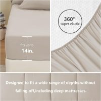 CozyLux Queen Comforter Set Beige, 7 Pieces Bed in a Bag, Beige Comforter Queen Size, All Season Bedding Sets with Stitch Quilted Comforter, Flat Sheet, Fitted Sheet, Pillowcases - Image 5