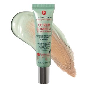Erborian CC Red Color Correcting SPF 25 Green Pigment Cream, Neutralizes Redness, Calms Skin, Lightweight, Tone‑Perfecting Primer, Korean Skincare