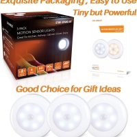 STAR-SPANGLED 3 Pack 2.8” Motion Sensor Lights Indoor AAA Battery Operated, Stick on LED Puck Light for Stairs, Under Cabinet, Closet, Cool White - Image 6