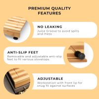 Prosumer's Choice Stovetop Cover Bamboo Cutting Board | Premium, Sustainable, Expands Kitchen Space, Easy to Clean - with Adjustable Legs and Juice Grooves - Large - 29.5"L x 3.5"W x 21"H - Image 6