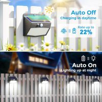 [6 Packs] Solar Lights Outdoor Motion Sensor Solar Security Lights Waterproof with 3 Lighting Modes Solar Powered Wall Lights Outside for Garden Fence Yard Deck - Image 2