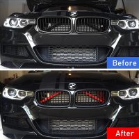 Jaronx Compatible with BMW Grill Inserts Trims for 1 2 3 4 5 6 7 Series, F20 F22 F30 F32 G30 G32 G11 G12, Compatible with BMW V Brace Wrap Covers Red Grill Stripes (Red) - Image 2