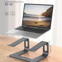 Nulaxy C3 Fully Aluminum Detachable Laptop Stand, Ergonomic Computer Riser for Desk, Ventilated Cooling & Anti-Slip Design Notebook Stand Compatible with All 10-16" MacBook/Dell XPS/HP/Lenovo, (Gray) - Image 5