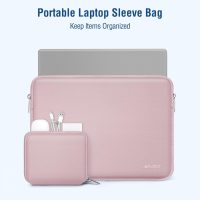 MOSISO Laptop Case 13.3 inch, 13-13.3 inch Laptop Sleeve Bag Compatible with MacBook Air/Pro 13 / Pro 14, HP Dell ASUS Lenovo Notebook, Neoprene Computer Sleeve Bag with Small Case, Baby Pink - Image 4