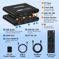 4K@30 Media Player with 2 in 1 Out HDMI Switch Function, 2 Port HDMI Switcher Splitter, Automatic Switch with Remote, Medie Player Supports Image, Music, Video Playback - Image 7