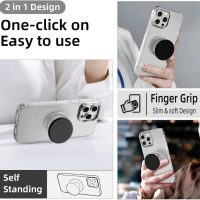 Expandable and Collapsible Phone Grip Stand Holder, Compatible with Kindle, Smartphone Tablet Cell Phone Accessory, Transparent Pink - Image 4