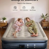 iDOO Queen Air Mattress with Built in Pump, 18 Raised Comfort Inflatable Blow up Mattress, Upgraded Four Chamber Portable Air Bed for Camping, Guests and Home, Colchon Inflable, 650 lbs Max - Image 2