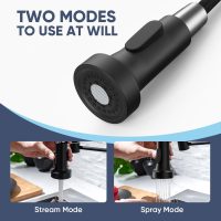 Kitchen Faucets with Pull Down Sprayer Commercial Industrial Stainless Steel Single Handle Single Hole Spring Farmhouse RV Sink Faucet, Matte Black Kitchen Faucet for Laundry Utility Room Sink - Image 4