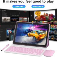 Android 15 Tablet, 10 inch 18GB RAM 128GB ROM, 2.0Ghz Quad-core Processor Tablet, 1280*800 IPS Touch Screen, 2.4G/5G WiFi, 2 in 1 Tablets with Keyboard, Case, Mouse, Stylus, 6000mAh Battery 8MP Camera - Image 6
