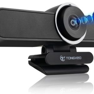 4K Webcam Conference Call TV Room Web Camera with Dual Microphones &Speaker, | All-in-One USB Video Camera, 116° Wide Angle, AI Auto Framing | Compatible with Zoom, OBS