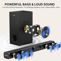 Wohome 2 in 1 Detachable Sound bar with Subwoofers, 4.1 Channel Bluetooth Sound Bar for Smart TV, Home Theater Surround Sound System, Optical,HDMI-ARC, USB Input, Bass Adjust, Remote/Button Control - Image 2