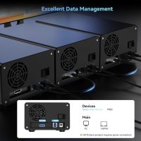 Aluminum Dual Bay Hard Drive Enclosure with Cooling Fan for 2.5“/3.5" SATA HDD/SSD with USB A/C 3.0, Support Hot Swappable, Daisy Chain Expansion, Tool-Free HDD Enclosure, DAS(NO RAID/NAS) - Image 6