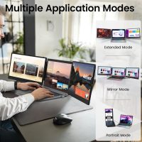 Laptop Screen Extender, 14" FHD 1080P Triple Portable Monitor for 13"-16.5" Laptop with Stand, Dual Monitors Built-in Speakers, Plug & Play, Monitor Extender for MacOS/Wins/Chrome/Dex - Image 7
