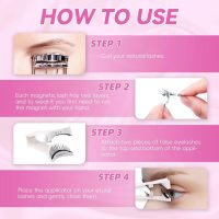 FADLASH Magnetic Eyelashes Natural Look 2 Pairs Fluffy False Eyelashes Reusable Magnetic Lashes Kit with Applicator No Glue Needed Easy to Wear and Remove (604+079) - Image 5