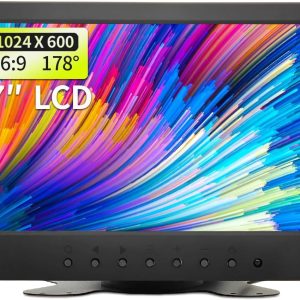 7 inch LCD Security Monitor & Displays,BNC/AV Input,Built-in Dual Speakers Portable Monitor,1024 * 600 Resolution,Suitable for CCTV DVD CCD TV