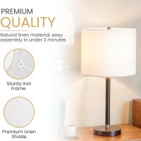 Linen Drum Lamp Shade - Heather White - 13" x 13" x 10" - Easy Installation & Versatile Home Decor | Round Shade for Table & Desk Lamps - ASSEMBLY REQUIRED - Image 5