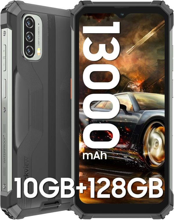 Blackview Phone BV7100 Rugged Smartphone,13000mAh 33W Fast Charge,10GB+128GB/1TB Expand Rugged Phone, 6.58" FHD+ 1080*2408, IP69K Waterproof Smartphone, NFC/OTG/Glove Mode, Face/Fingerprint Unlocked