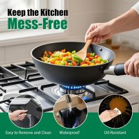 2Pcs Stove Guard for Gas Stoves, Stove Top Covers for Gas Burners - 5 Burner Reusable Gas Stove Protectors for Samsung Gas Range, Non-Stick & Washable - Image 6