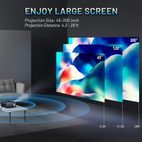 Projector with 5G WiFi & Bluetooth 4K Support, CLOKOWE 10000L Full HD 1080P Outdoor Portable Video Projector with Screen,Home Theater Projector Max 300" Compatible with Android/iOS/TV Stick/PS4/Laptop - Image 6