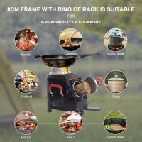 Wood Burning Camp Stove, Outdoor Portable Wood Burning Camp Stove, Large Stainless Steel Camping Stove for Outside Cooking Survival Campfire Patio Backyard Gathering 16"L x 13"W x 17"H3 - Image 4