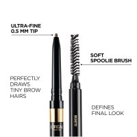 L'Oreal Paris Makeup Brow Stylist Definer Waterproof Eyebrow Pencil, Ultra-Fine Mechanical Pencil, Draws Tiny Brow Hairs and Fills in Sparse Areas and Gaps, Dark Brunette, 0.003 Ounce (Pack of 1) - Image 3