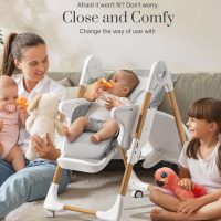 Mallify Convertible High Chairs for Babies and Toddlers, Height Adjustable Baby High Chair, High Chair with Removable Tray, Adjustable Backrest, Portable Baby Dinning Chair with Lockable Wheels - Image 7